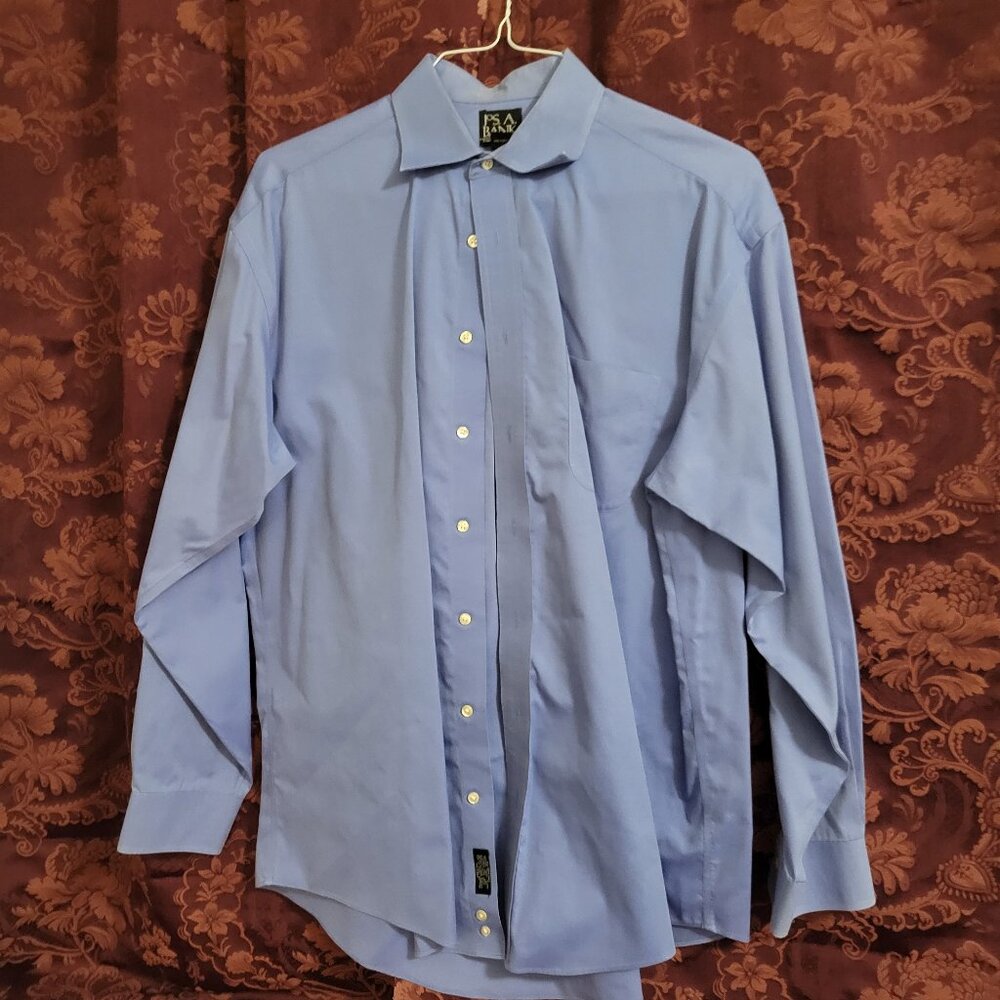 Joseph A Banks Blue Button-Down Dress Shirt 16/34
